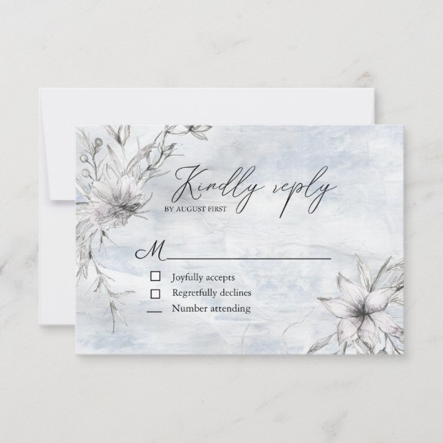 rustic french cottage botanics RSVP Card (Front)