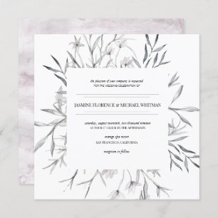 rustic french cottage botanics Wedding Invitation