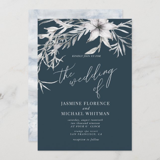 rustic french cottage botanics Wedding Invitation (Front/Back)