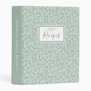 Rustic French Country Sage Green Family Recipe Mini Binder