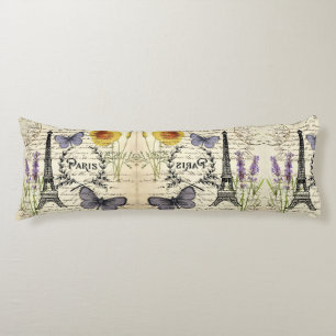rustic french country scripts paris eiffel tower body pillow