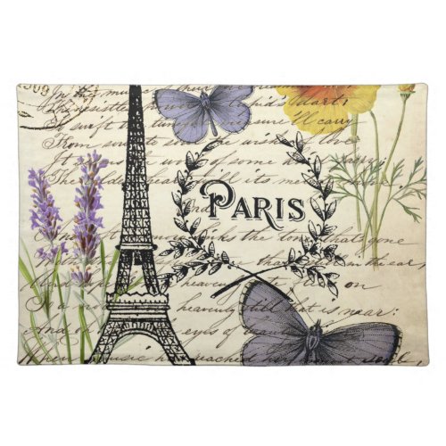 rustic french country scripts paris eiffel tower cloth placemat