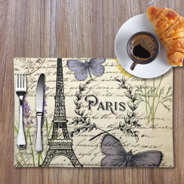 rustic french country scripts paris eiffel tower cloth placemat (rustic french country scripts paris eiffel tower cloth placemat)