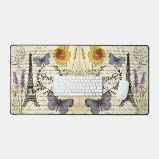 rustic french country scripts paris eiffel tower desk mat