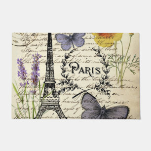 rustic french country scripts paris eiffel tower doormat