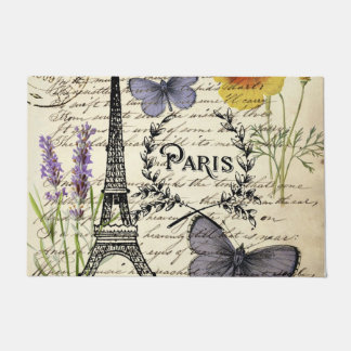 rustic french country scripts paris eiffel tower doormat