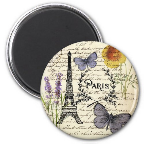 rustic french country scripts paris eiffel tower magnet