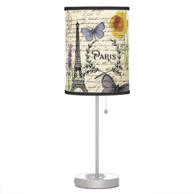 rustic french country scripts paris eiffel tower table lamp (Left)