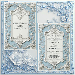 Rustic French Country Shabby Chic Floral Wedding   Invitation
