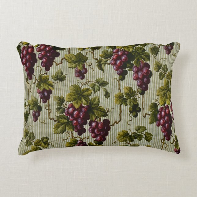 Rustic French Country Vineyard Grapevine Art Accent Pillow (Front)
