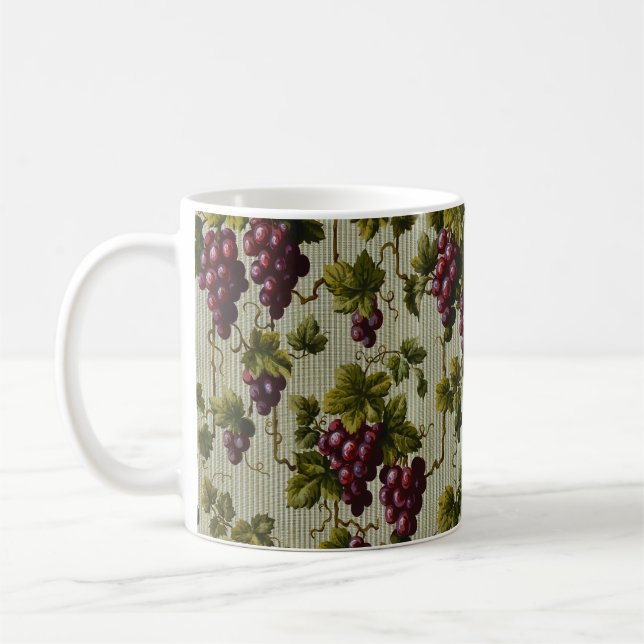 Rustic French Country Vineyard Grapevine Art Coffee Mug (Left)