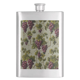 Rustic French Country Vineyard Grapevine Art Flask