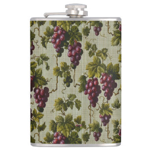 Rustic French Country Vineyard Grapevine Art Flask