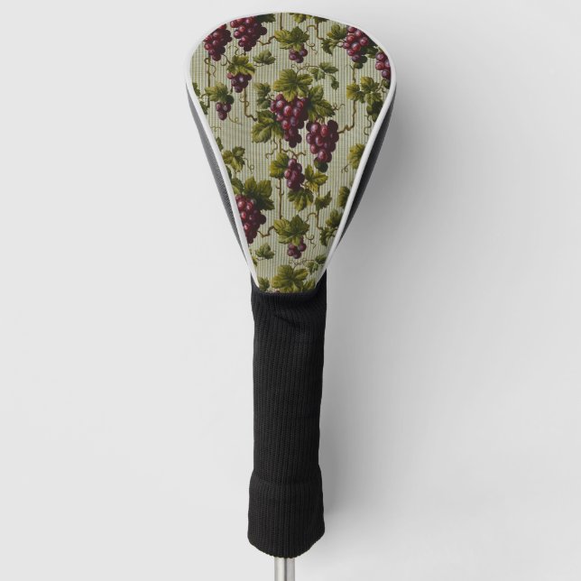 Rustic French Country Vineyard Grapevine Art Golf Head Cover (Front)