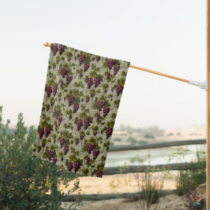 Rustic French Country Vineyard Grapevine Art House Flag