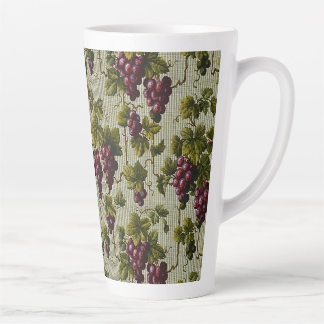 Rustic French Country Vineyard Grapevine Art Latte Mug (Right)