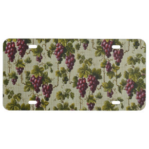 Rustic French Country Vineyard Grapevine Art License Plate