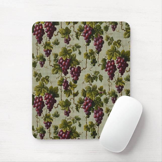 Rustic French Country Vineyard Grapevine Art Mouse Pad (With Mouse)