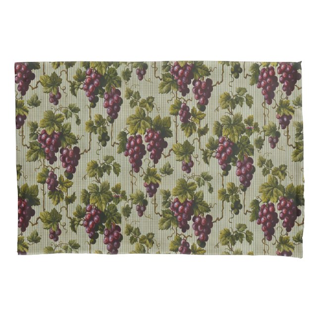 Rustic French Country Vineyard Grapevine Art Pillow Case (Front)