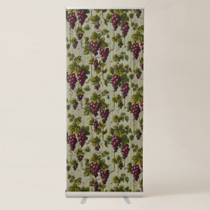 Rustic French Country Vineyard Grapevine Art Retractable Banner
