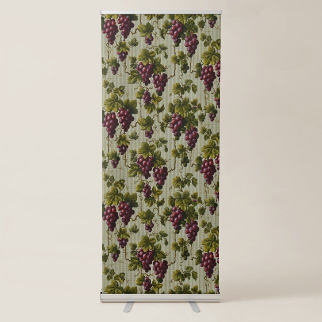 Rustic French Country Vineyard Grapevine Art Retractable Banner (Front)