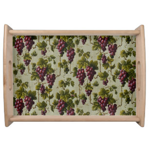 Rustic French Country Vineyard Grapevine Art Serving Tray