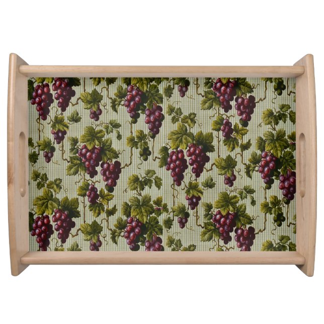 Rustic French Country Vineyard Grapevine Art Serving Tray (Front)
