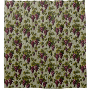 Rustic French Country Vineyard Grapevine Art Shower Curtain