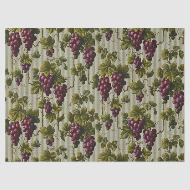 Rustic French Country Vineyard Grapevine Art Tissue Paper (Front)