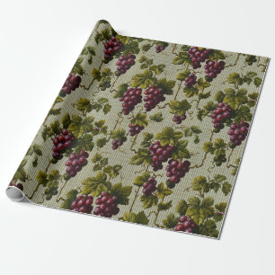 Rustic French Country Vineyard Grapevine Art Wrapping Paper
