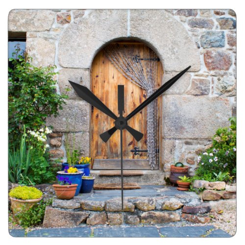Rustic French Gite in Brittany France Square Clock