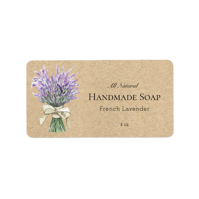 Rustic French Lavender Soap Bar Product Label (Front)