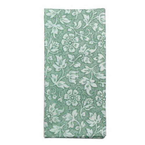 Rustic French Vintage Sage Green Floral Pattern Cloth Napkin