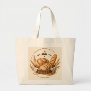 Rustic Fresh Bread Bakery Bag Design with Wheat an