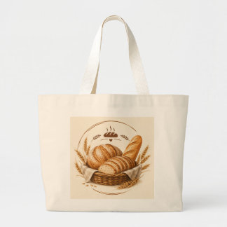 Rustic Fresh Bread Bakery Bag Design with Wheat an