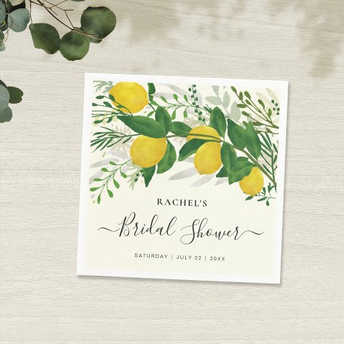 Rustic Fresh Lemon Paper Napkin