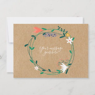 Rustic Fresh Spring Floral Garland Thank You Card