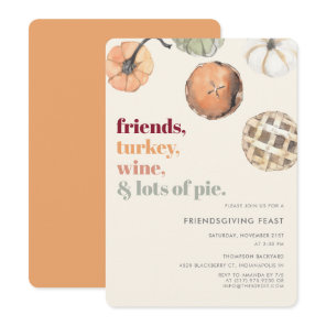 Rustic Friendsgiving Dinner Feast Party Invitation