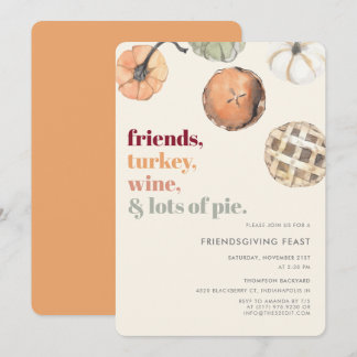 Rustic Friendsgiving Dinner Feast Party Invitation