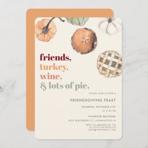 Rustic Friendsgiving Dinner Feast Party Invitation