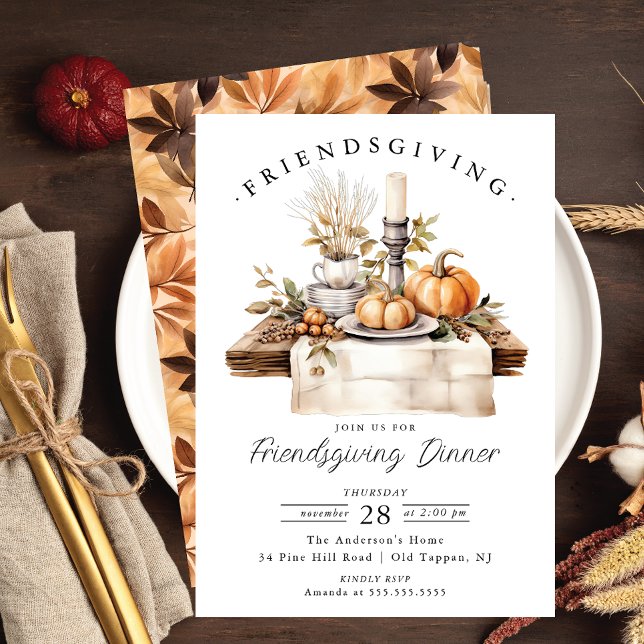 Rustic Friendsgiving Dinner Invitation (Creator Uploaded)