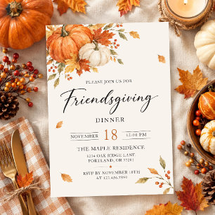 Rustic Friendsgiving Thanksgiving dinner Invitation