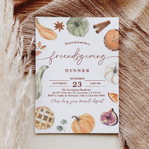 Rustic Friendsgiving Thanksgiving Dinner Invite