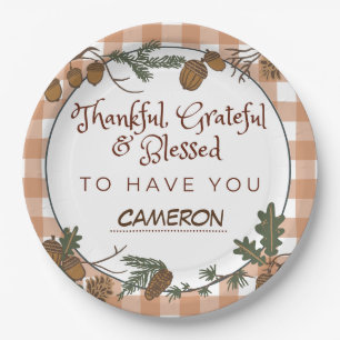 Rustic Friendsgiving Thanksgiving Holiday Party Paper Plates