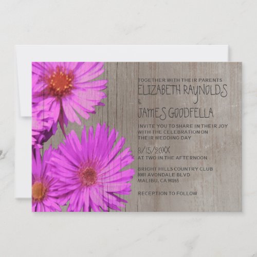 Rustic Frikart's Aster Wedding Invitations