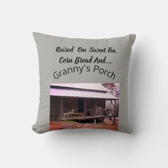 Rustic Front Porch Throw Pillow (Front)