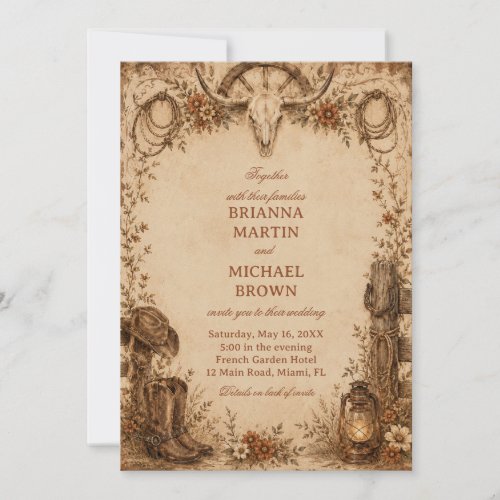 Rustic Frontier Heritage Western Invitation