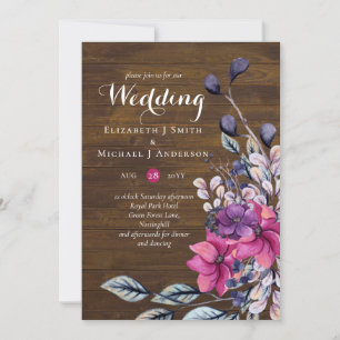 Rustic Fuchsia Floral Woodland Wedding