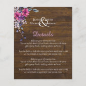 Rustic Fuchsia Floral Woodland Wedding (Front)