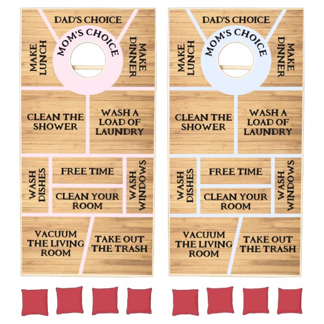 Rustic Fun Family Chores Cornhole Set (Set)